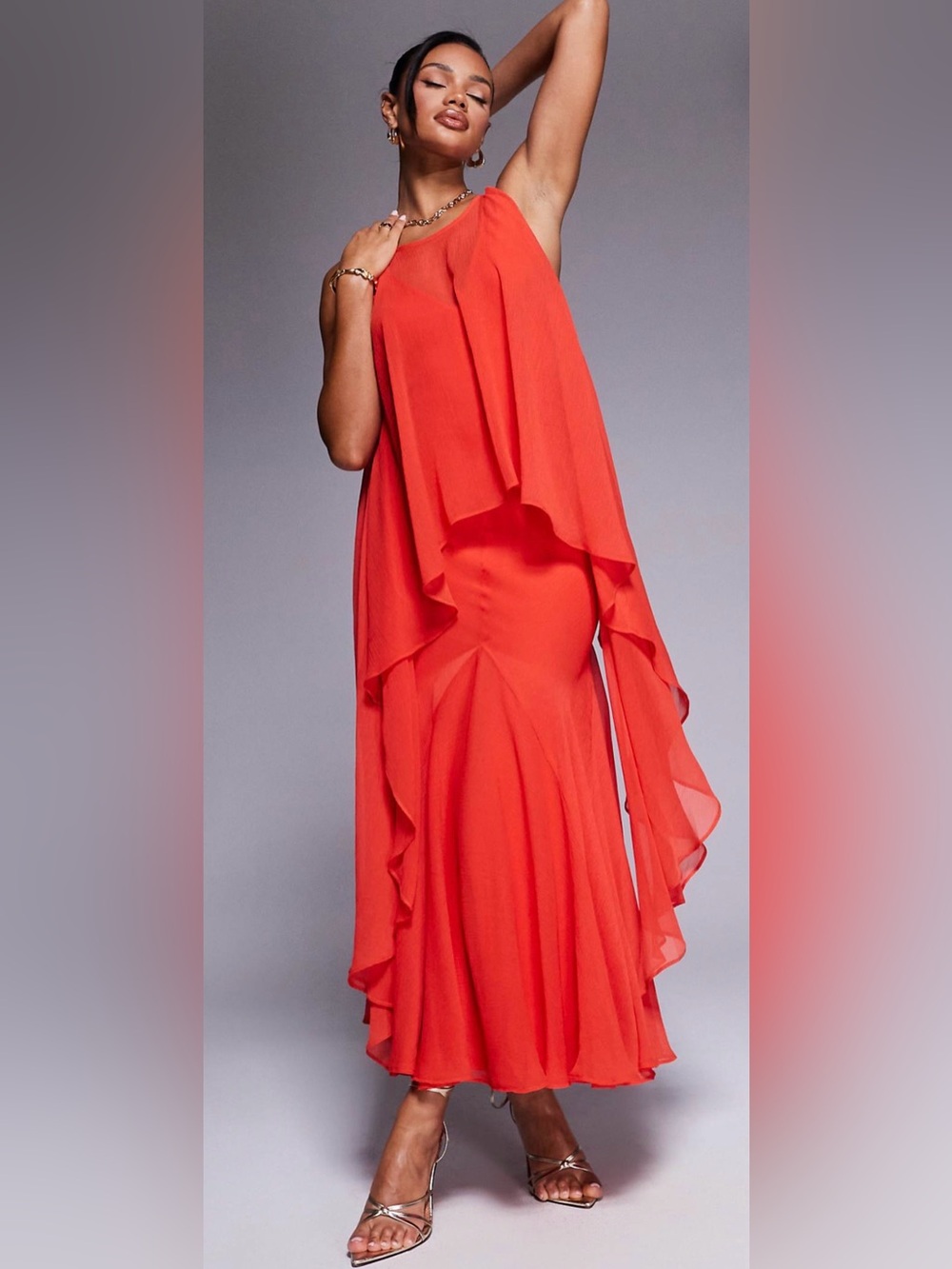ASOS Red Flowing Maxi Dress